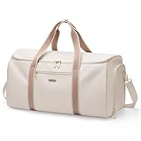 Umwandelbare Kleidersack 2 in 1 Reisetasche Handgepäcktasche für Damen Anzugtasche Reisetaschen für Business, Reisen und Sport (Cremefarben)
