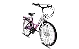 XB3 20 Zoll Kinderfahrrad für Mädchen, 3 Gänge Shimano Nabendynamo mit Nabenschaltung, Mädchenfahrrad mit Rücktrittbremse und LED-Licht StVZO (weiß/rosa)