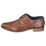 bugatti Herren Businessschuhe, Männer Business Schnürer, Wechselfußbett,lace-up Shoes,schnürschuhe,Anzugschuhe,Office,Cognac (6300),43 EU / 8.5 UK