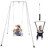 Queiting Multifunktionsschaukel mit Gestell Metal Schaukel für drinnen und draußen Multifunktionsschaukel (2-IN-1)