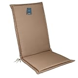 LILENO HOME Gartenstuhl Auflagen [1er Set - Hochlehner] in Taupe - Bequeme Liegen als Sitzauflagen für Gartenmöbel - Stuhlkissen für Gartenstühle und Klappstühle MIA