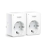 TP-Link Tapo Smart WLAN Steckdose,Alexa Steckdose 2er Pack, Smart Home WiFi Steckdose, Alexa Zubehör,funktioniert mit Alexa,Google Home,Tapo App, Sprachsteuerung, Fernzugriff,Kein Hub notwendig, Mini