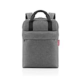 reisenthel allday backpack M - vielseitiger Rucksack für Alltag, Reisen, Einkaufen oder Arbeit - wasserabweisend, Handgepäck zugelassen, Farbe:twist silver