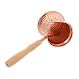 LAPYAPPE Türkische Kaffeekanne Kupferlegierung Hitzebeständiger Holzgriff für Heiße Getränke Erhitzen von Milch und Saucen Handgefertigt und Elegant