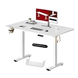 SANODESK Höhenverstellbarer Schreibtisch 110 x 54cm KOMPLETTER TISCHPLATTE, Ergonomischer Standing Desk, Computertisch mit Memory-Funktion für Homeoffice, Weiß