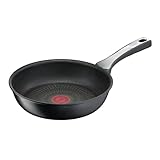 Tefal Unlimited On Bratpfanne 24 cm, Pfanne Induktion mit kratzfester Titanium Antihaft-Beschichtung,Thermo-Signal bei idealer Brattemperatur, PFOA-frei, für alle Herdarten geeignet, schwarz, G25904