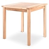 MACOShopde by MACO Möbel Raburg Garten-Esstisch Quadrat in Natur - Teak-Holz, 70 cm x 70 cm, 75,5 cm hoch
