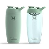 Promixx PURSUIT Protein Shaker Flasche 2er Pack - Premium Sport Blender Flaschen für Proteinmischungen und Supplement Shakes - 1 Edelstahl 550ml, 1 Ecozen 700ml - Seegrasgrün