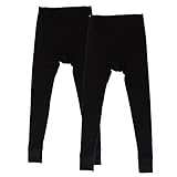 HERMKO 3542 2er Pack Herren Lange Unterhose Bio Baumwolle Doppelripp, Größe:D 6 = EU L, Farbe:schwarz