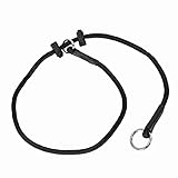 Dingo Gear Hundehalsband, handgefertigt, aus starker Kordel mit 2 Begrenzern, wasserdichtes Halsband für K9-Training, IGP, Agitation, Beißen, Gehorsam, Schwarz, L S04049