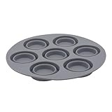 Eldtec Silikon-Kuchenformen – faltbare Form für Luftfritteuse – 7-Loch-Muffinbleche – antihaftbeschichtete Backformen – Cupcakes, Eierkuchen (grau)
