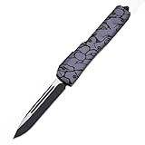 Joa Kleines handliches werkzeug stahl messer scharf rutschfest Grau Survival Tragbare Camping outdoor messer edc Jagdmesser Alu taschenmesser klappmesser slim tanto neck knife,geschenk für männer