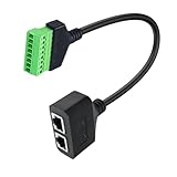 2 Port RJ45 CAT6 8P8C Buchse auf 8-poligen Schraubadapter für Cat6 10Gbps zuverlässige Ethernet-Erweiterung