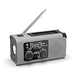 Notfall-Wetterradio – Handkurbel & Solar-Dynamo, 4000 mAh Akku, AM/FM/WB, LED-Taschenlampe, SOS-Alarm, ideal für Outdoor-Camping und Notfallvorsorge