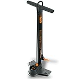 SKS GERMANY AIR-X-PLORER DIGI 10.0 Standpumpe (Luftpumpe für alle Ventilarten, LED-Digitalmanometer, Stahlrohr, Metallfuß, Soft-Touch-Griff, max. Druck: 10 bar / 144 PSI)