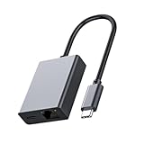 Typ-C-Doppelfunktions-Ethenet-Hub mit PD100W Schnellladefunktion, Aluminiumlegierung, kleines Design für Laptop, Tablets, USB-Adapter-Hub