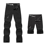 GITVIENAR Herren Wanderhose Zip Off Outdoorhose Funktionshose Atmungsaktiv Schnelltrocknend Trekkinghose Softshellhose Sommer Elastisch Leicht für Sport Freiheit Camping