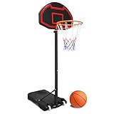 Froadp Basketballkorb Outdoor für Kinder Basketballständer 156-208cm Höhenverstellbar Tragbar Basketballkorb mit Rollen Basis Basketballanlage mit Basketball Inflatable Pumps und 2 Basketballnets