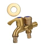 DECOMELODY Kupfer Wasserhahn Dualer Auslass Eingang Ausgänge Einfache Installation Vielseitig Einsetzbar für Küche und Bad Langlebig und Praktisches Haushalts einhebelventil