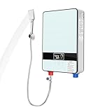 CHIMHOON 6500W Elektrisch Durchlauferhitzer, Digitaler Bildschirm Tankless Warmwasser Set, Untertisch Druckfest Wasserdicht 220V, Tankless Instant Warmwasser Badezimmer Dusche