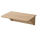 WHYATT Wandtisch Klappbar, Klappschreibtisch, Herunterklappbarer Wandtisch Mit Halterungen für Schlafzimmer, Wohnzimmer, Badezimmer, Küche, Wandregal (Color : Wood Color, Size : L)