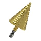 Oiieco Stufenbohrer HSS Titanbeschichtet 5-35 mm, Sechskantschaft-Kegelschneider für Metall, Stufenbohrer für präzises Lochschneiden, langlebige Metallbohrer in verschiedenen Größen für Heimwerker