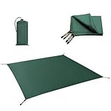 VOSOIR Zeltplane wasserdichte, Ultraleicht Tragbar Camping Zelt Tarp, Zeltunterlage mit 12 Metall-Ösen&Tragetasche, Reißfest, Tent Tarp für Hängematte Ourdoor Camping Picknick Wanderungen(210x210cm)
