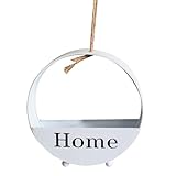 PAMINGONO Hängender Blumentopf aus Holz Rund Weiß Langlebiges Wand pflanzgefäß für Wohnzimmer Deko Blumenhalter für Innenbereich Vielseitiger Blumenübertopf zur Wandmontage Dekorativer