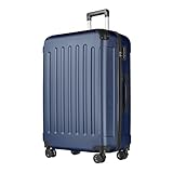 yonsly® Koffer Suitcase XL Blau, Trolley Reisekoffer, Rollkoffer Handgepäck mit 4 Rollen 360°, ABS Hartschalen, Sicherheitsschloss, Weicher Gummigriff, 210D-Futter