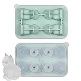 Eiswürfelform in Katzenform – Eiswürfelform für Katzen, lustige Eisschale, aus Silikon mit 4 Mulden, lustige Formen, Eisformen