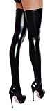 etrado fashion Halterlose Overknee Strümpfe in Wetlook Optik – Größe XL