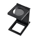 Wonvify Tisch-Fadenzähler-Lupe, Leselupe, Faltbarer Fadenzähler aus Metall, 10-fache Vergrößerung, für Arbeit, Heimbüro, Reparatur, Hobby, Handwerk, Zeitung