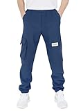 CAMLAKEE Wasserdicht Outdoorhose Kinder Trekkinghose Jungen Wanderhose Softshellhose Cargo Jogger Jungs Hose mit Elastische Taille Navy DE:152-158 (Herstellergröße 160)
