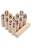 SKM Kubb Spielset Holz,Sportartikel,Outdoor-Aktivitäten,Spiele im Freien,1.6KG,91804