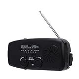 SEAFRONT Hand Kurbelradio, 6000mAh Wetterradio mit Solarpanel, USB Ausgang Notfallradio, WB FM AM, 1W LED Taschenlampe für Notfall Im Freien, IPX3 Wasserdicht (Black)