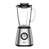 Jamie Oliver by Tefal Standmixer, benutzerfreundlich, 800 Watt Leistung, robuster Thermoglas-Behälter (1,25 L Nutzinhalt), Crushed-Ice-Funktion, 5 Geschwindigkeitsstufen, Edelstahl/Schwarz, BL43J810