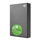 Seagate One Touch 5TB tragbare externe Festplatte, Hardwareverschlüsselung mit Kennwortzugriff, PC, Notebook & Mac, Xbox One & Series, PS4, PS5, USB 3.0, Space Gray, Rescue Service, STKZ5000404