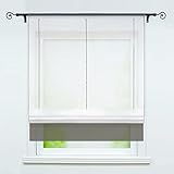 Joyswahl Raffrollo Voile Bändchenrollo mit Tunnelzug Anna Farb Gardinen BxH 80x155cm Grau 1er Pack