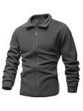 ZADIKO Trainingsjacke Herren Herbst Einfarbig Casual Jacke Herren Atmungsaktiv Climbing Winddichte Jacke Männer Reißverschlussleiste Wasserdicht Jacke Einfachheit Herren A-Grey 3XL