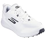 Skechers Herren Go Golf Max Fairway 4 Sneaker, Weißes Synthetisches Textilgewebe mit silberfarbenem Rand, 44 EU