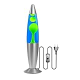 Lamptobe Lavalampe Blau und Grün Dekorative Lavalampen Klassische Retro Lavaleuchte mit 2 X R39 E14 Glühbirne, EU-Stecker,Deko Lampe für Deko Schlafzimmer, 1,85m Kabel, Retro Motion Retroleuchte