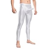 ZDSUHYIW Netzstrumpfhose Herren Leggings Strumpfhosen Glänzendem Nylon Stretch Sportleggings Krafttraining Ölig Glänzend Tights Sporthose Elastisch Hose Fitness Gym Pantyhose