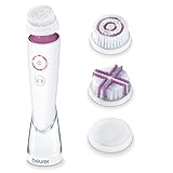 Beurer FC 95 Gesichtsbürste, porentiefe Reinigung der Gesichtshaut, elektrische Reinigungsbürste mit 4 Aufsätzen, für jeden Hauttyp geeignet, wasserfest, mit Akku