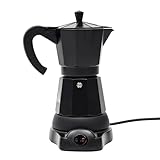 JJsdwin Elektrische Kaffeemaschine Mokka, Alu Espressokocher Mokka Espresso Kanne mit separatem Boden, Elektrischer Moka-Topf für Cappuccino, Milchkaffee und Americano Kaffee
