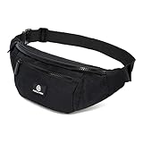 Bauchtasche Herren und Damen Schwarz Hüfttasche für Festival, Camping & Sport Unisex Wasserabweisende Gürteltasche für Reisen, Outdoor & Wandern (Schwarz)