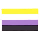 AZ FLAG - Flagge Non-Binary Stolz - 90x60 cm - Genderqueere Fahne 100% Polyester mit Messing-Ösen - UV-beständig - Vives Farben - 50g