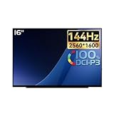 Tragbarer externer Monitor für Büro, 40,6 cm (16 Zoll), 2,5 K, mit Audio- und Video-Subbildschirm für Spiele mit hoher Bildwiederholfrequenz von 144 Hz, tragbares Display