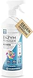 hauszauber® - Enzymreiniger [STARKER GERUCHSENTFERNER] 1000 ml - Gegen Katzenurin, Hundeurin etc. - Üble Gerüche aus Sofa & Teppich entfernen - Geruchsneutralisierer - Zauberfrische