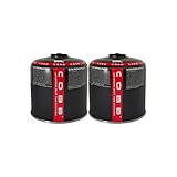 Campingman 2 Stück Gaskartusche 500g Butan Gas Schraubkartusche mit Schraubventil Universal Butangas Brennstoffflaschen Campingas für Gaskocher Gasheizung (2)