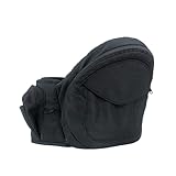 Baby Hip Carrier Sitz, Ergonomischer Hüftsitz für Baby/Kleinkind bis zu 44lbs, mehrere große Kapazitätstaschen (Schwarz)